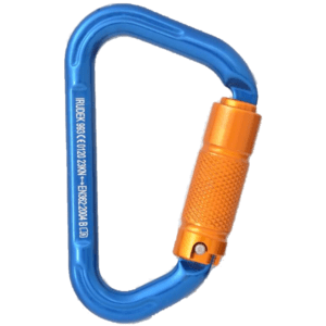 Mosquetón asimétrico triple acción aluminio 99 BLUE Irudek