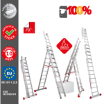 Escalera de 3 tramos multiuso EN1506 5+6+6 peldaños de Faraone