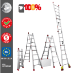 Escalera telescópica de aluminio multiusos TELES 5+5 peldaños de Faraone