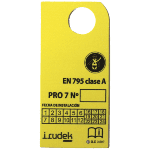 Placa informativa para punto de anclaje PRO7 de Irudek